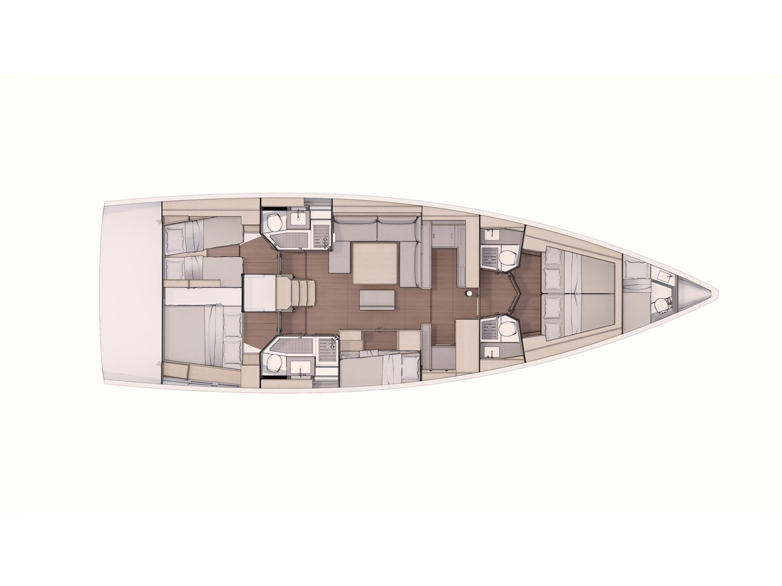 Rzut jachtu Dufour 530 Princess Leia