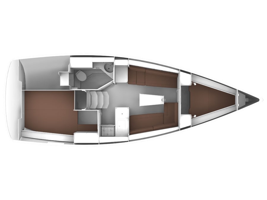 Rzut jachtu Bavaria Cruiser 33 S/Y Alkyoni