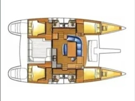 Rzut jachtu Lagoon 400 S2 Mirfak