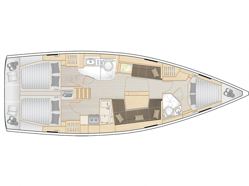 Rzut jachtu Hanse 418 Polynoe