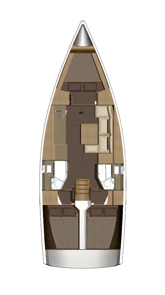 Rzut jachtu Dufour 382 GL Shira