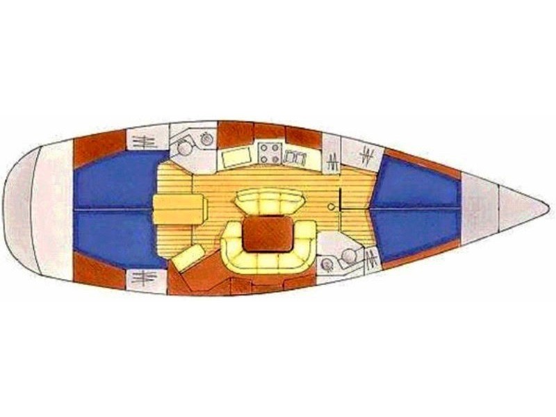 Rzut jachtu Sun Odyssey 45.2 Bourlingueur