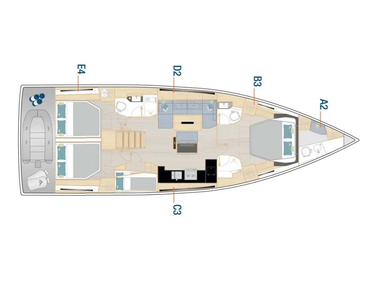 Rzut jachtu Hanse 510 Alma