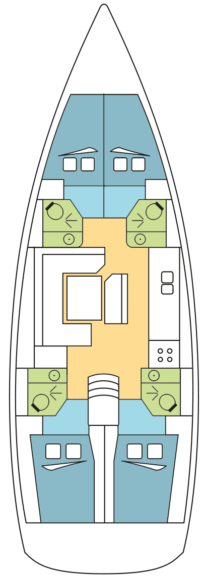 Rzut jachtu Sun Odyssey 479 YILDUN