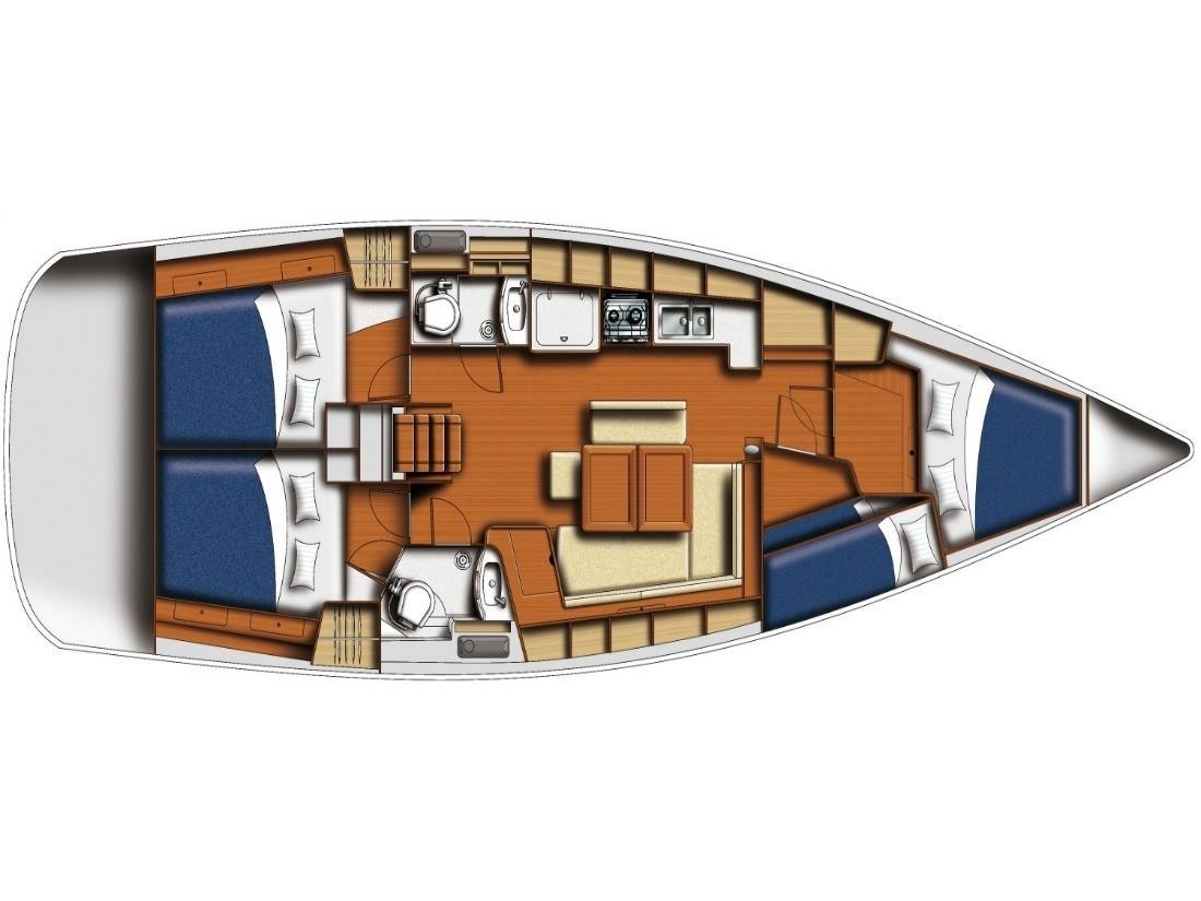 Rzut jachtu Oceanis 43 Fantasea