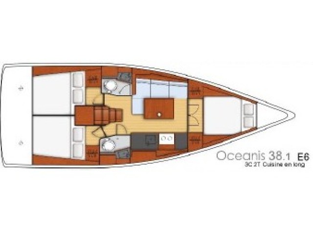 Rzut jachtu Oceanis 38.1 Citrea