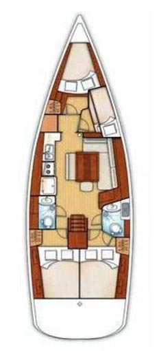Rzut jachtu Oceanis 43 Family Sophia-Maria