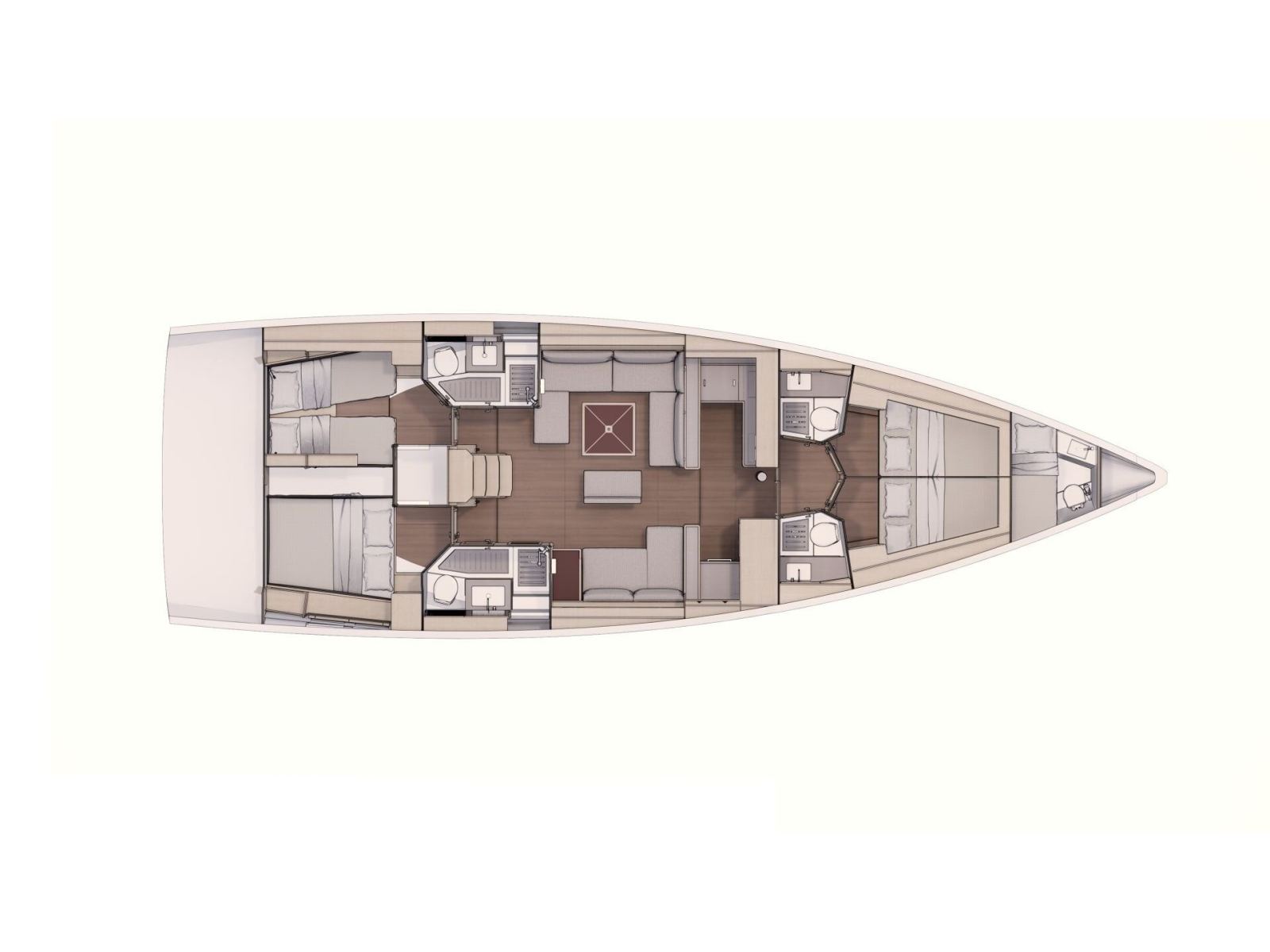 Rzut jachtu Dufour 530 Ionian Blue