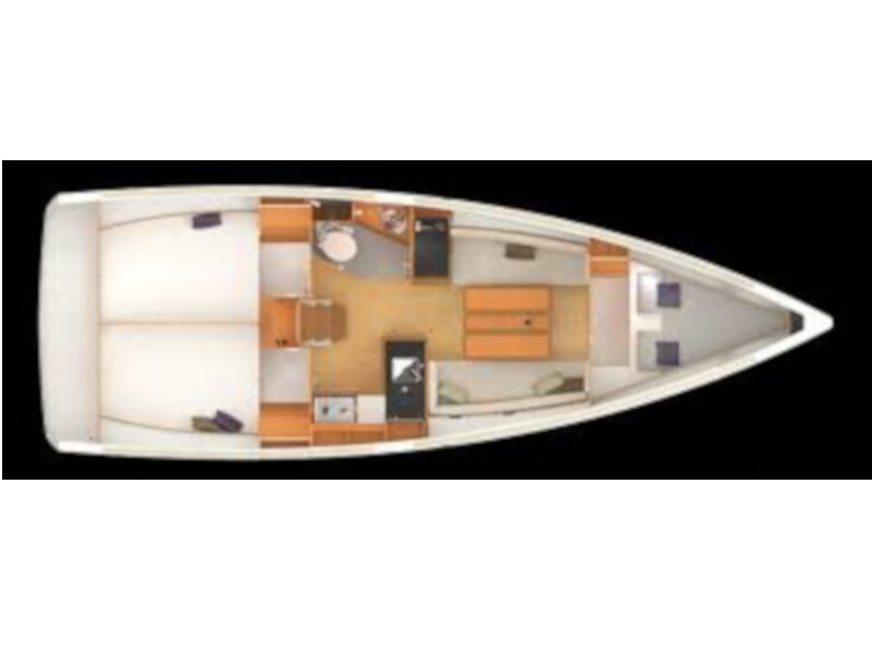Rzut jachtu Sun Odyssey 349 Elvis