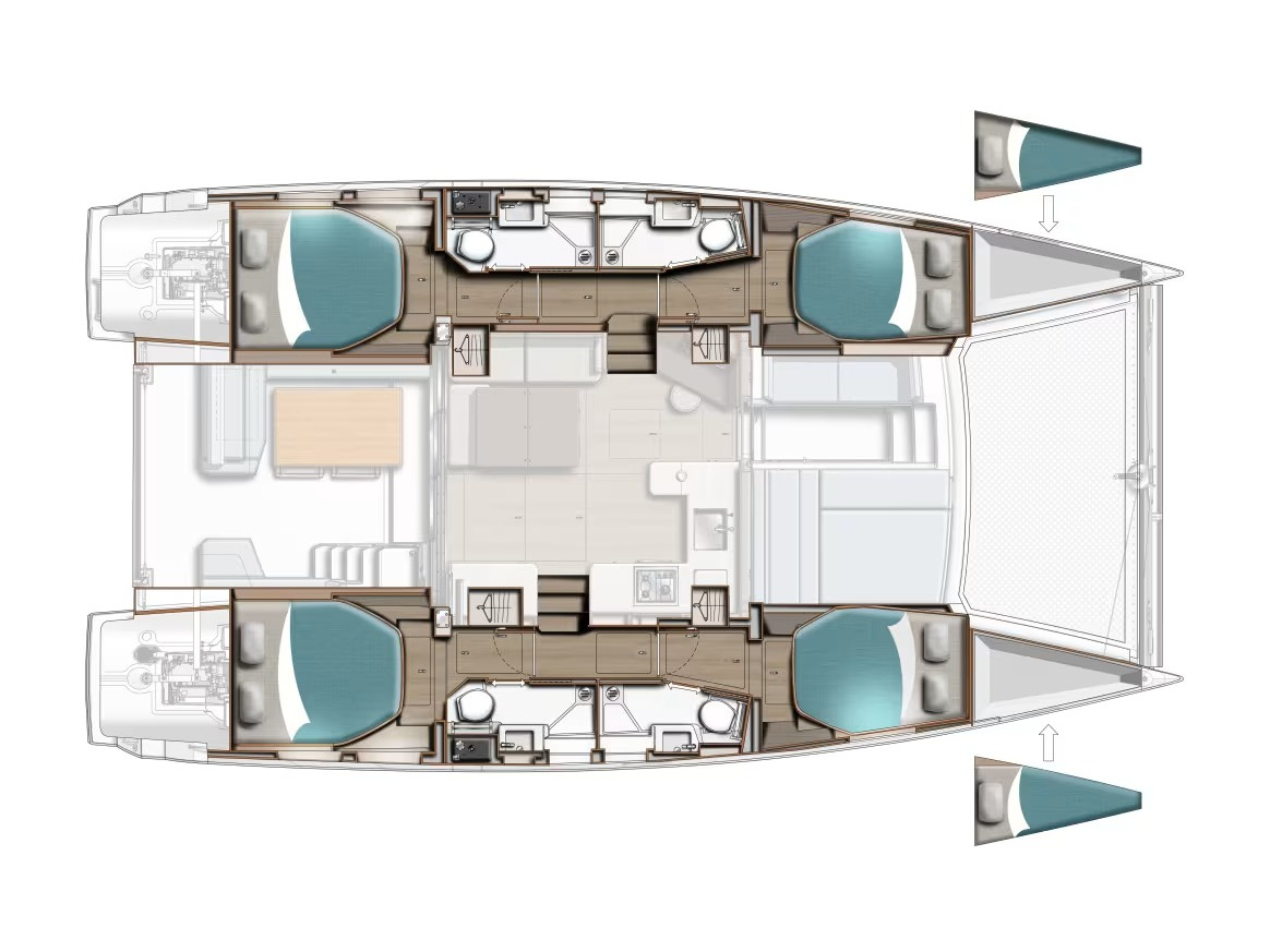 Rzut jachtu Leopard 43 Sunsail 434-4 Premium Plus