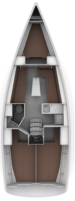 Rzut jachtu Bavaria Cruiser 34 Lady One