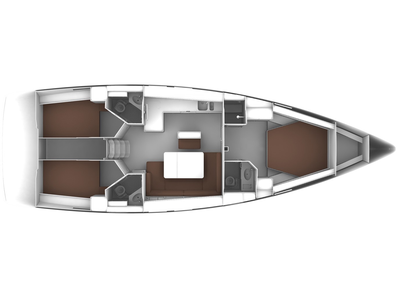 Rzut jachtu Bavaria Cruiser 46 Miber Yigit