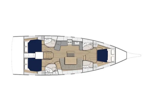 Rzut jachtu Oceanis 46.1 Moorings 46.3 Exclusive