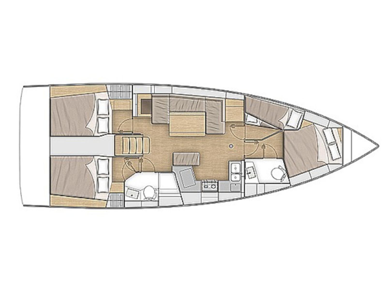 Rzut jachtu Oceanis 40.1 ARIA