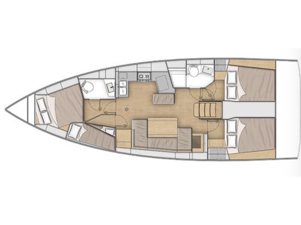 Rzut jachtu Oceanis 40.1 Gea - Standard Line
