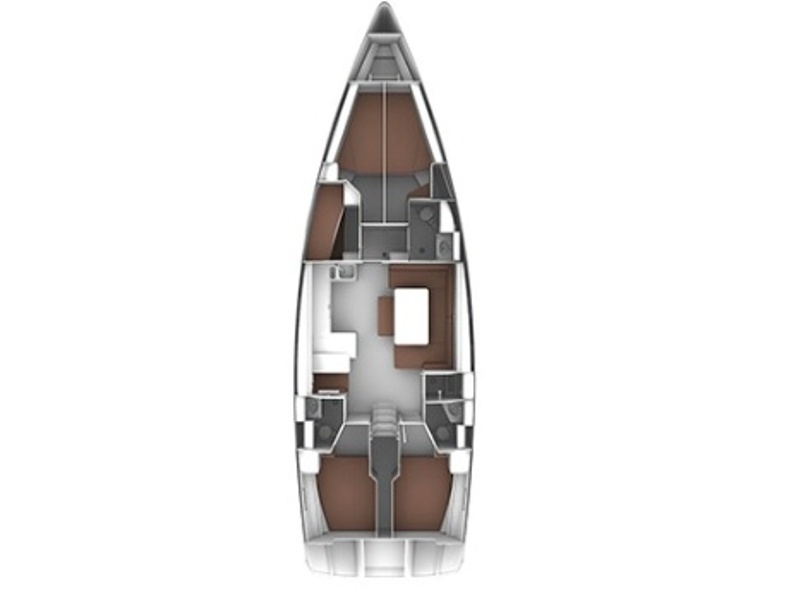Rzut jachtu Bavaria Cruiser 51 Nora