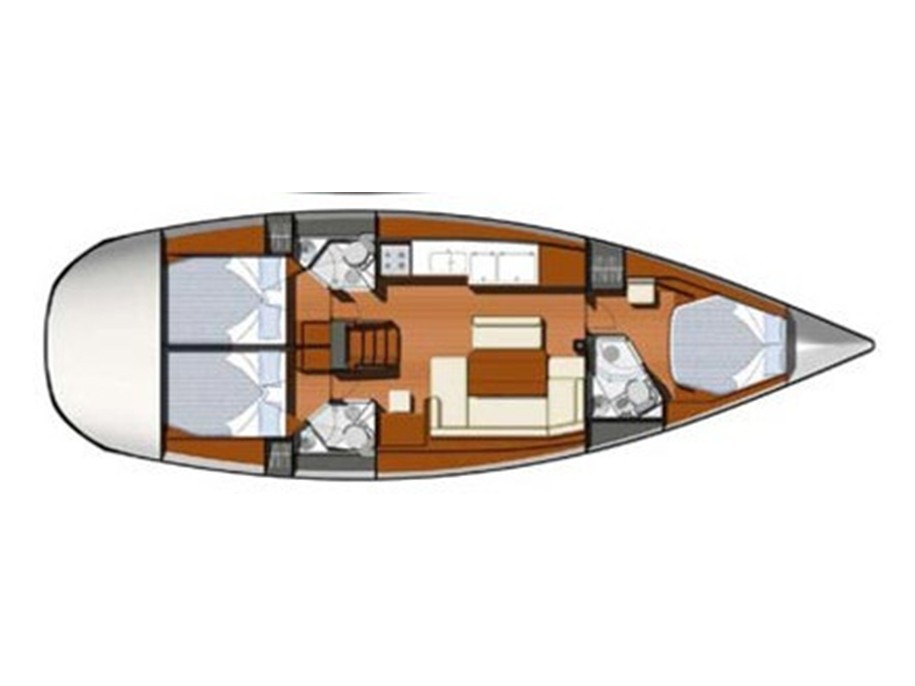 Rzut jachtu Sun Odyssey 44 i Capella II