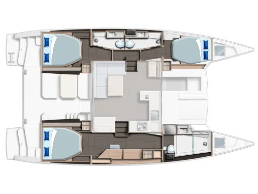 Rzut jachtu Leopard 42 Moorings 4200/3/3 Exclusive