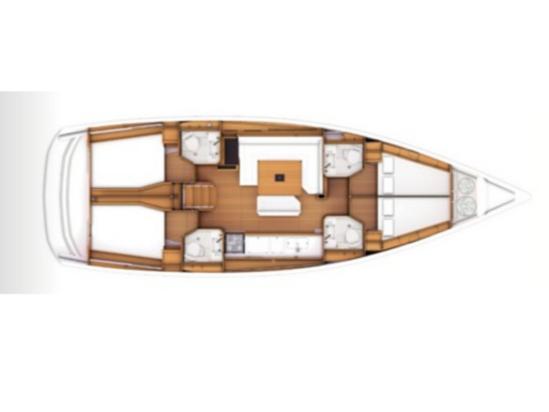 Rzut jachtu Sun Odyssey 479 Manci