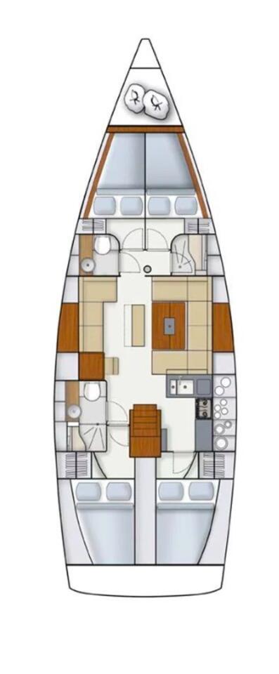 Rzut jachtu Hanse 445 Pina