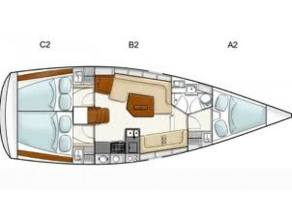 Rzut jachtu Hanse 385 Mare Nostrum