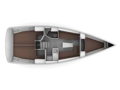 Rzut jachtu Bavaria Cruiser 34 Ilse