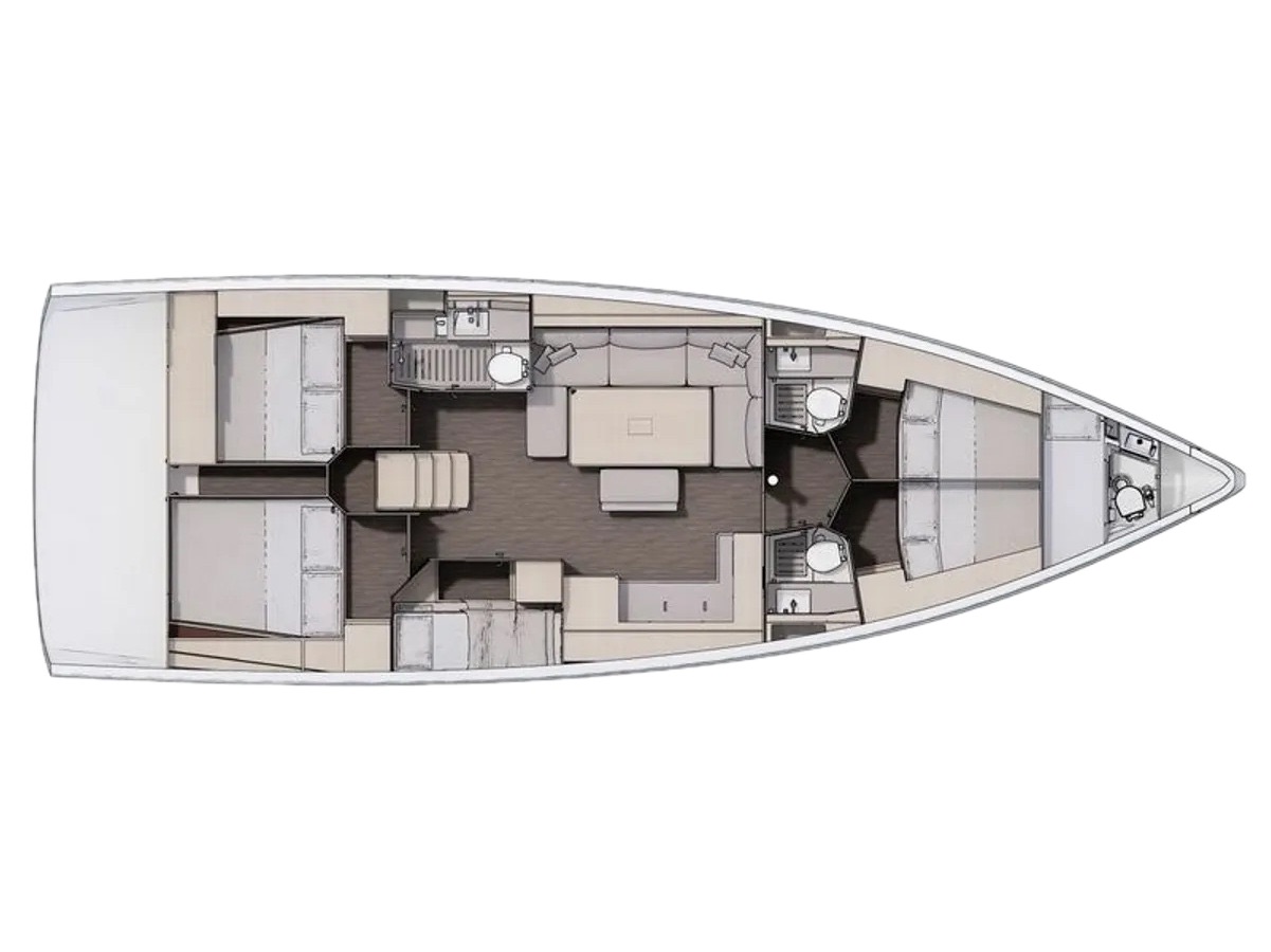 Rzut jachtu Dufour 470 Thalis II