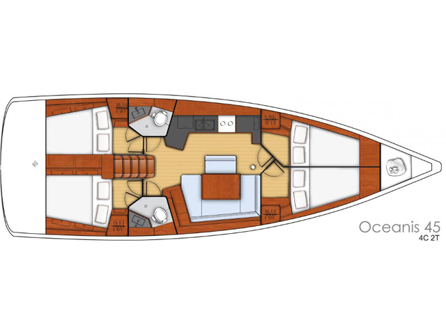 Rzut jachtu Oceanis 45 THEIA
