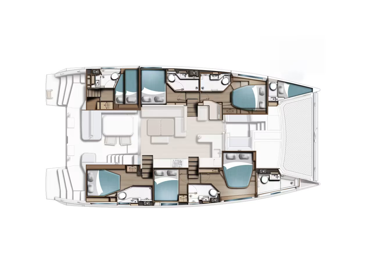Rzut jachtu Leopard 52 Moorings 5200 - 6 Exclusive Plus