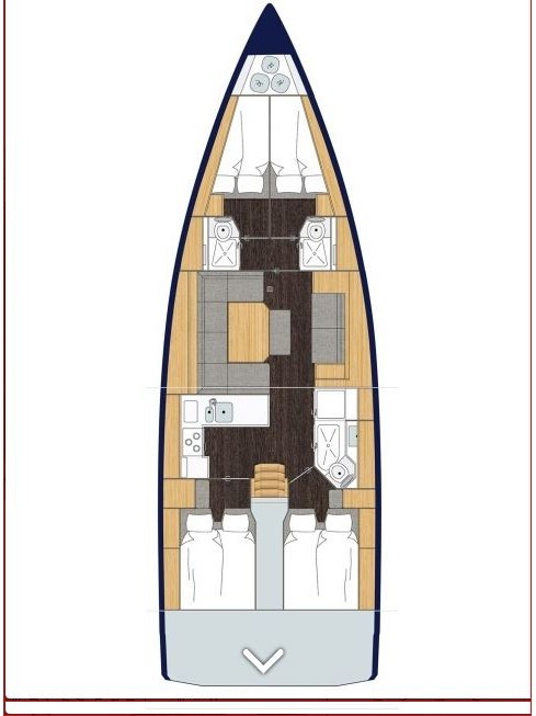 Rzut jachtu Bavaria C45 Style Katharina