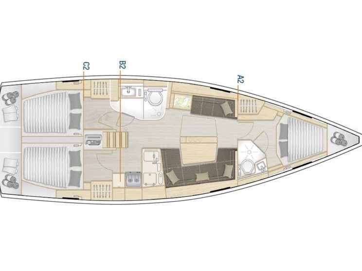 Rzut jachtu Hanse 418 Eugene