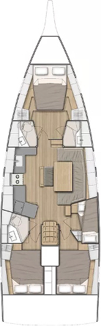 Rzut jachtu Oceanis 46.1 Entre Deux Poles