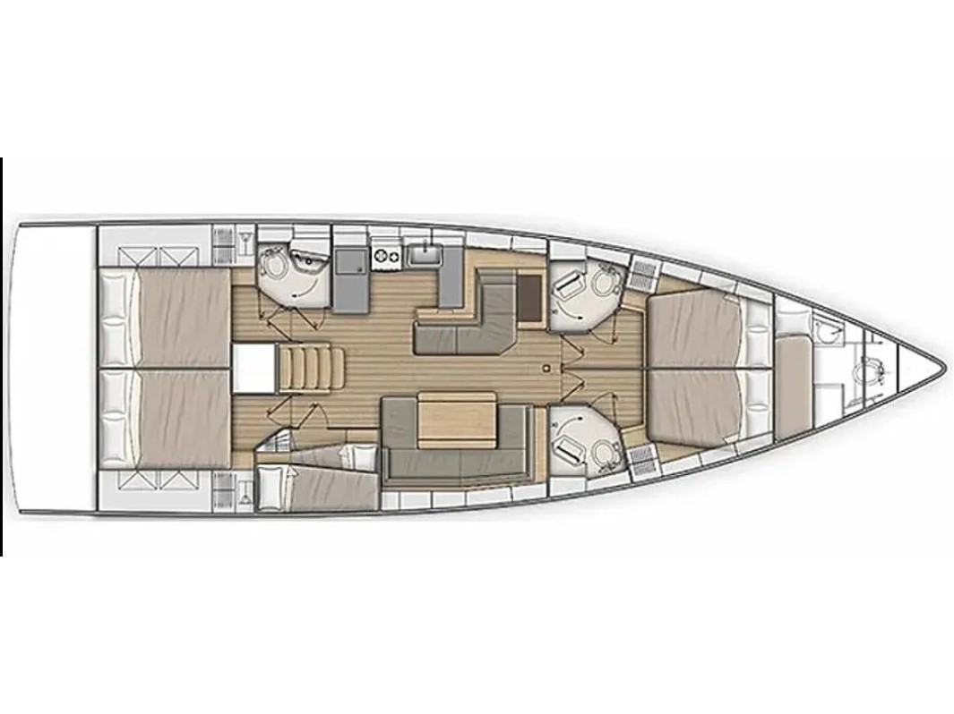 Rzut jachtu Oceanis 51.1 All Blue II