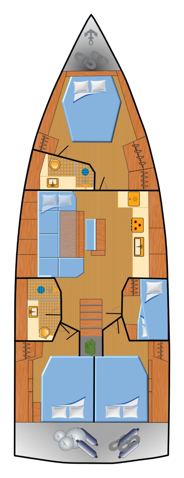 Rzut jachtu Hanse 460 freebe