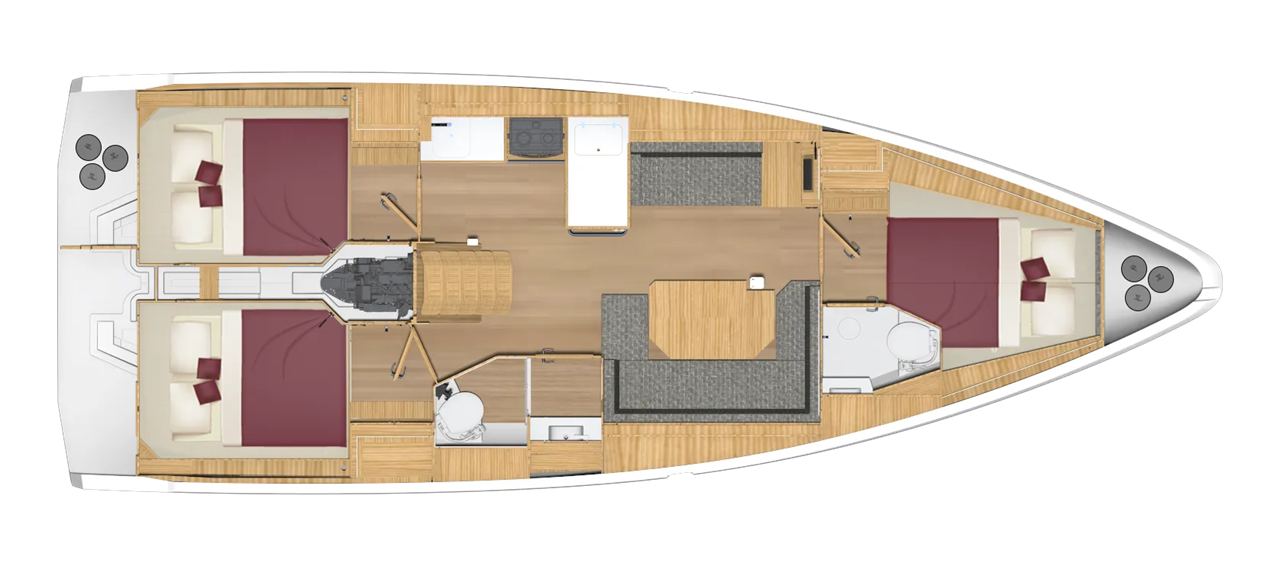 Rzut jachtu Bavaria C38 Euphoria