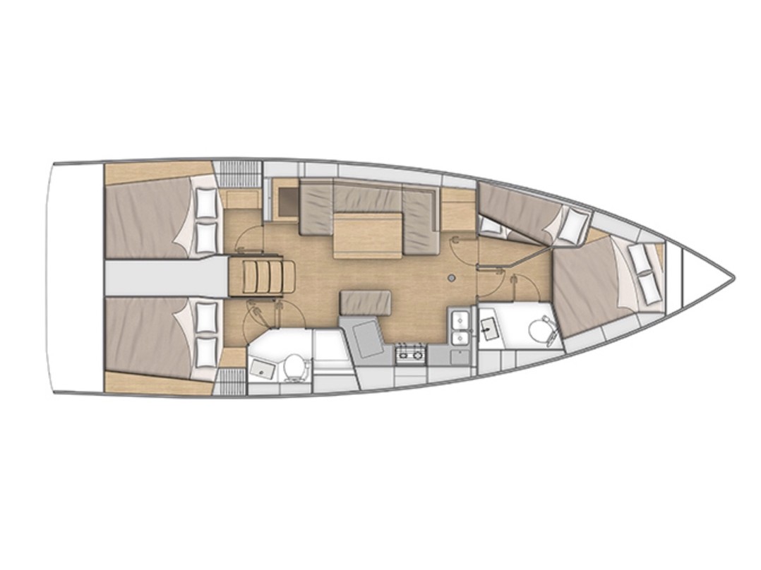 Rzut jachtu Oceanis 40.1 Blue Eyes II