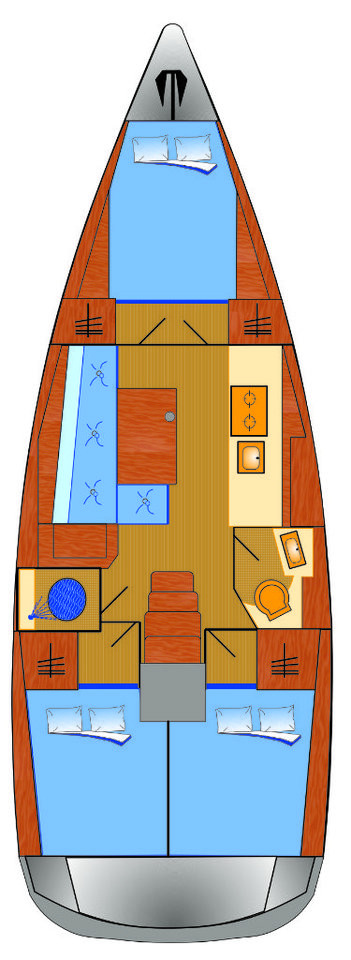 Rzut jachtu Oceanis 38.1 Diana
