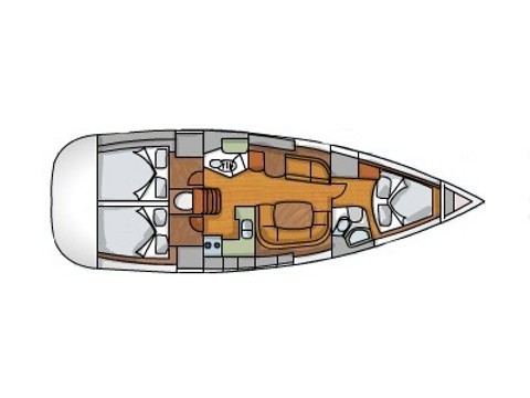 Rzut jachtu Sun Odyssey 42 i Imagine
