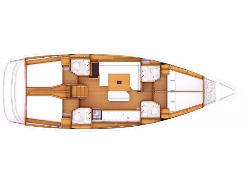Rzut jachtu Sun Odyssey 519 Montecarlo