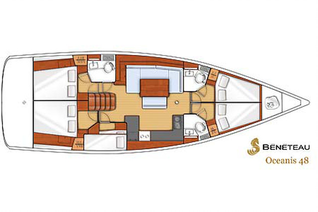 Rzut jachtu Oceanis 48 Nabucco
