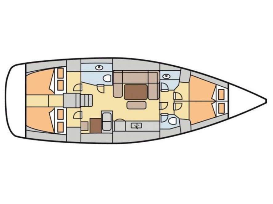 Rzut jachtu Dufour 450 Grand Large Grace