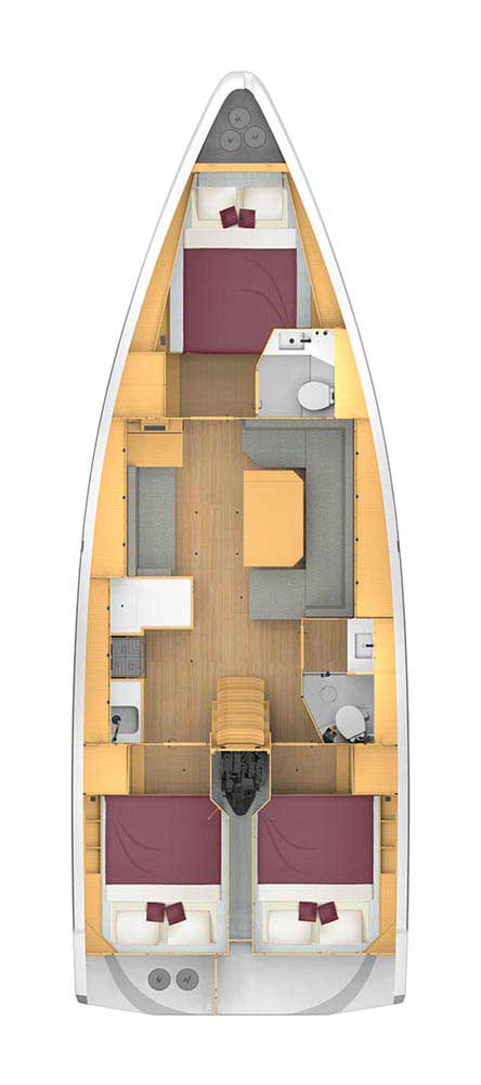 Rzut jachtu Bavaria C42 Livia