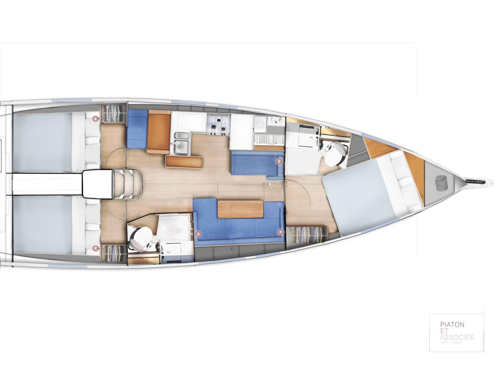 Rzut jachtu Sun Odyssey 410 Aquaholic
