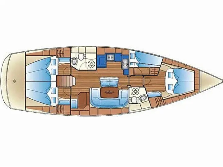 Rzut jachtu Bavaria 46 Denise (Refit 2024)