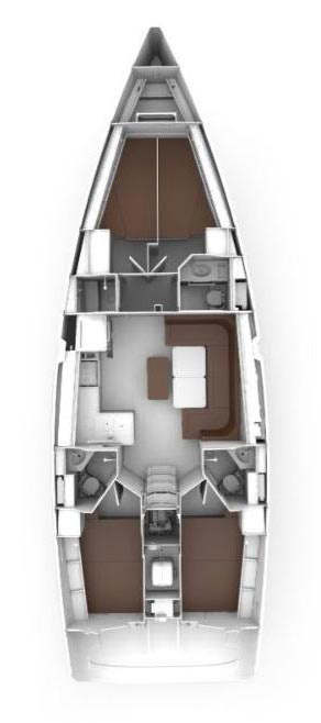 Rzut jachtu Bavaria Cruiser 46 Style Cala Mawa