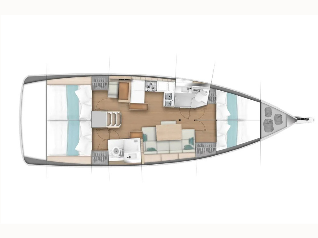 Rzut jachtu Sun Odyssey 440 Silvana D