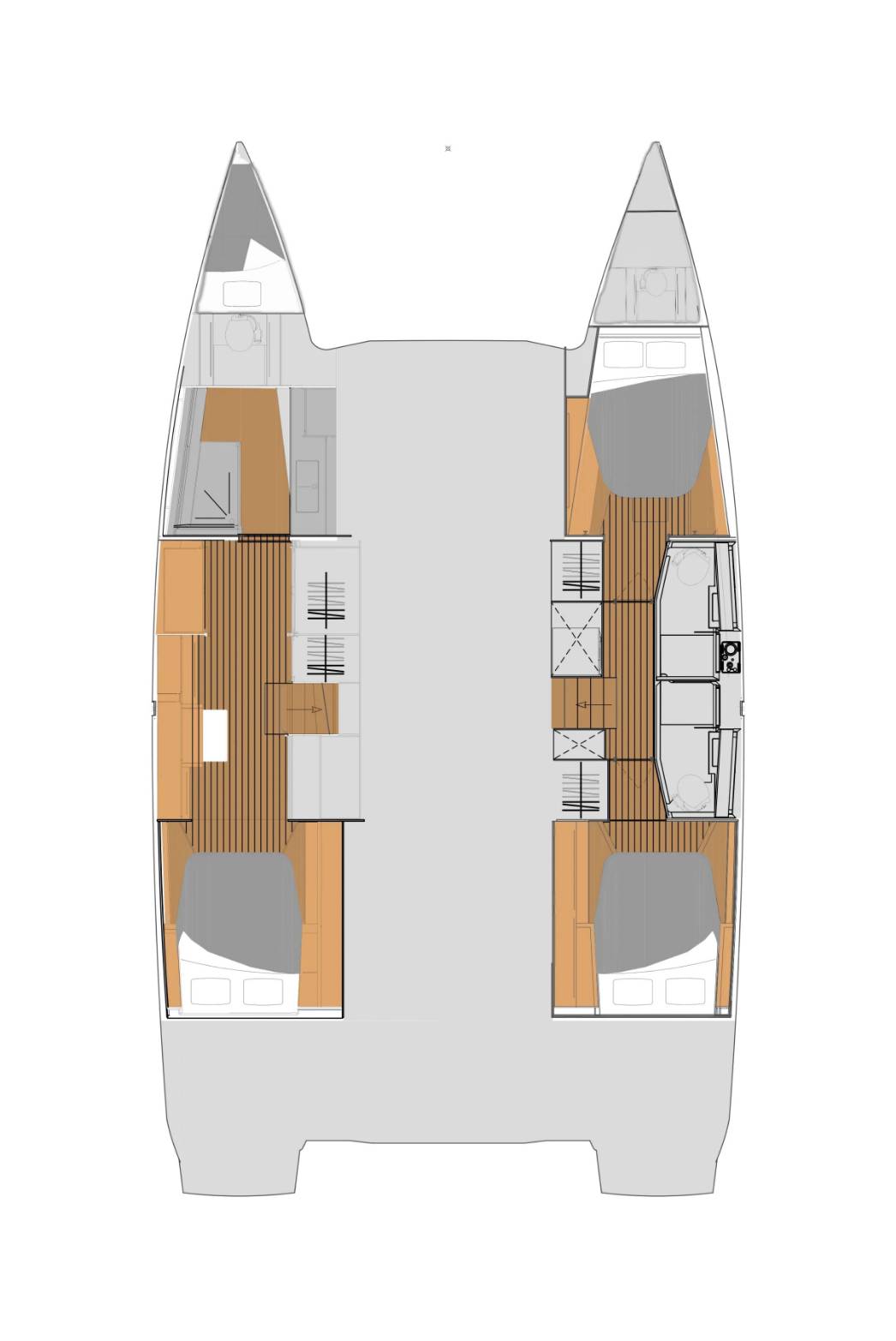 Rzut jachtu Fountaine Pajot Elba 45 Chammak Challo