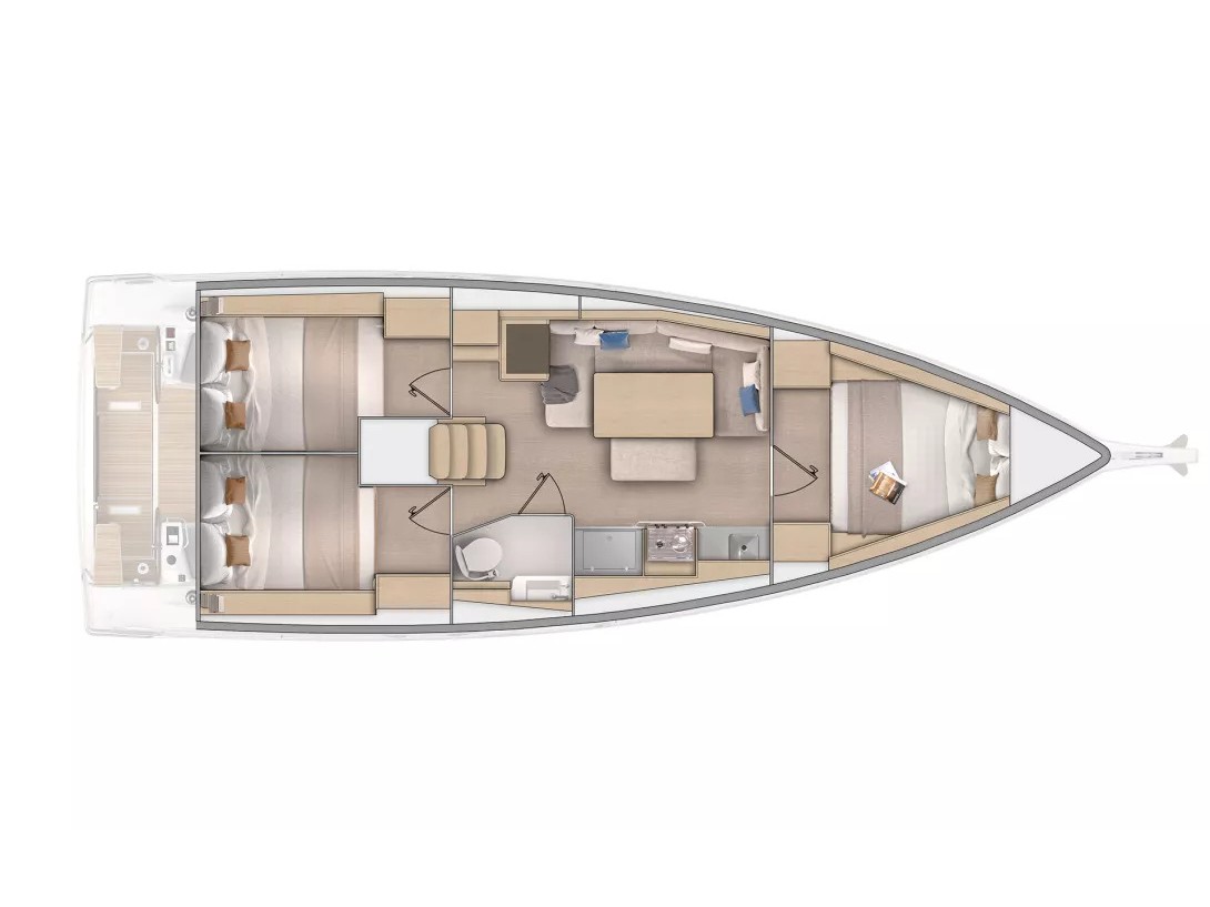 Rzut jachtu Oceanis 37.1 Aurora - Comfort line