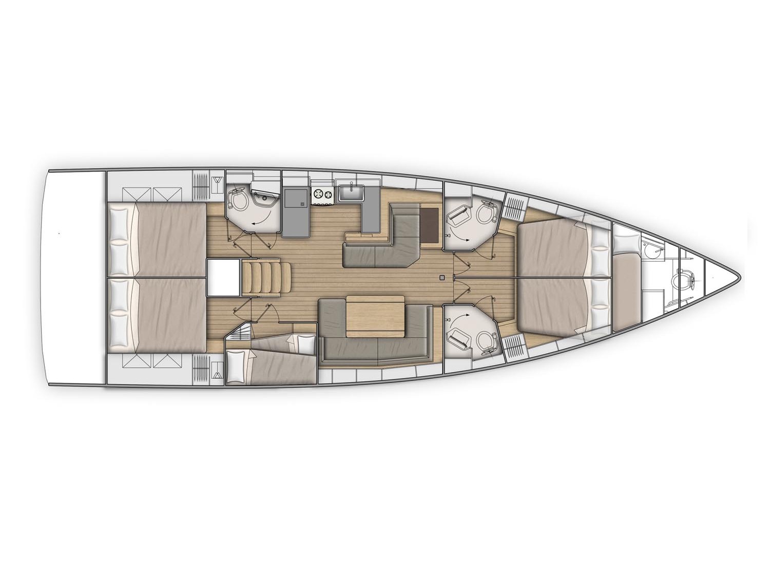 Rzut jachtu Oceanis 51.1 Kos 51.2