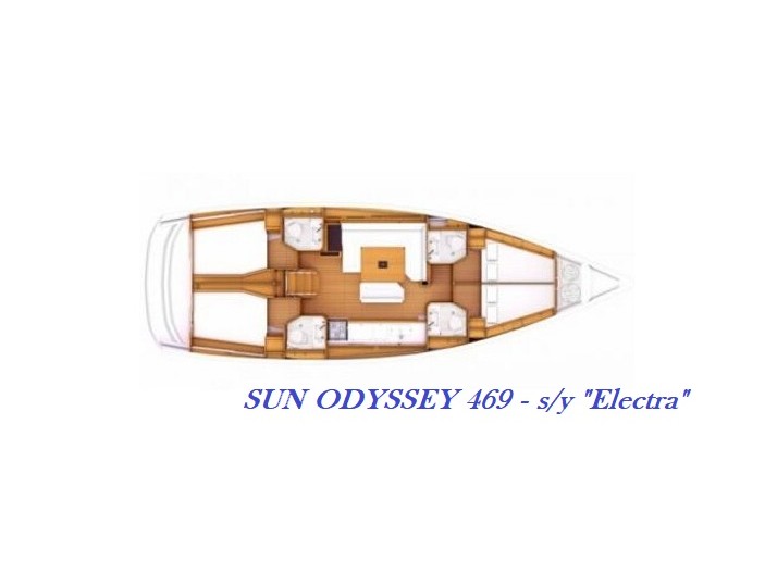 Rzut jachtu Sun Odyssey 469 Electra